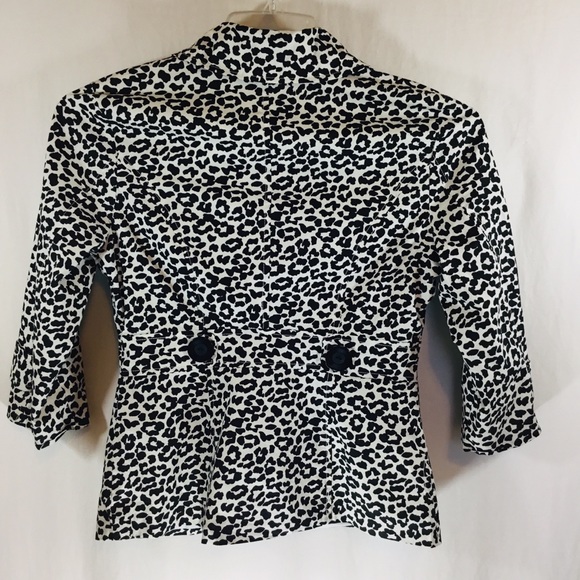 Jacket Blazer, Small, Blk & White, Snow Leopard, shirt Jacket, Shacket - Picture 2 of 7